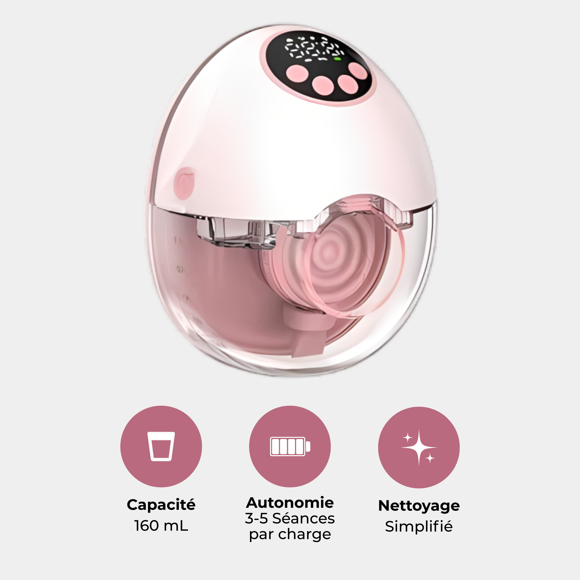 Tire-lait électrique mains libres silencieux sans BPA