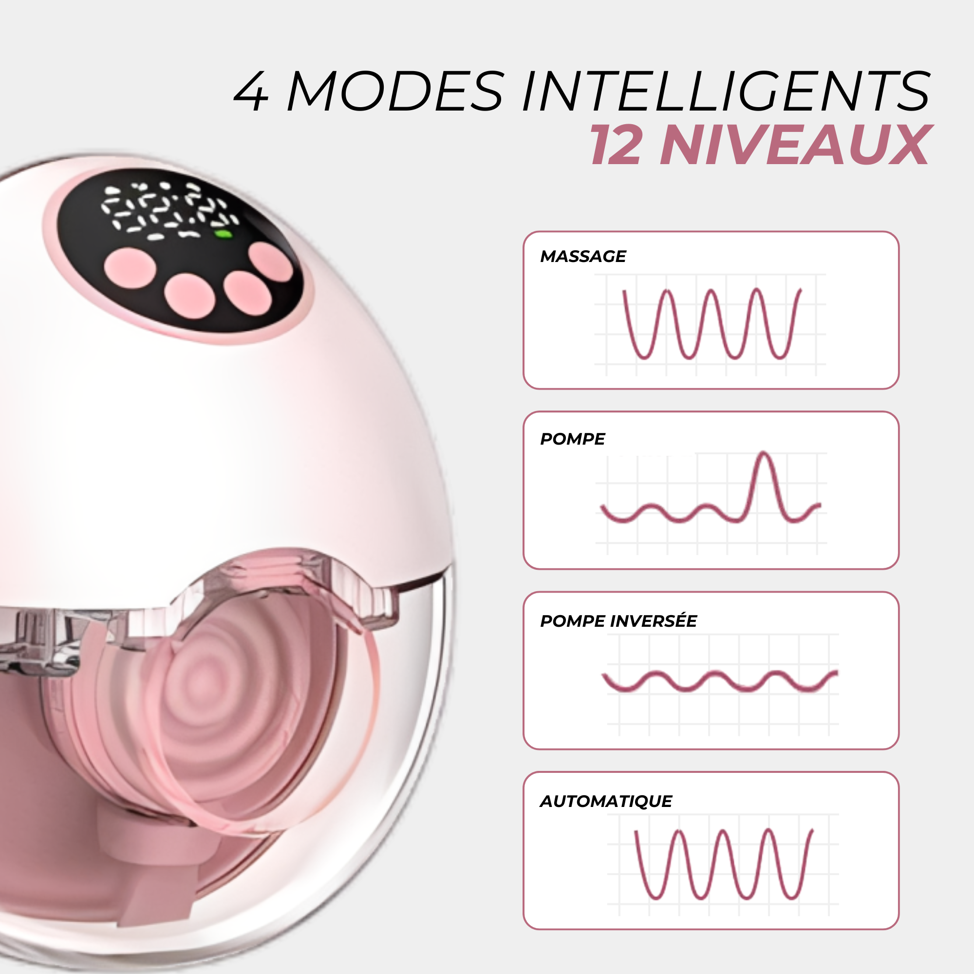 Tire-lait électrique mains libres silencieux sans BPA