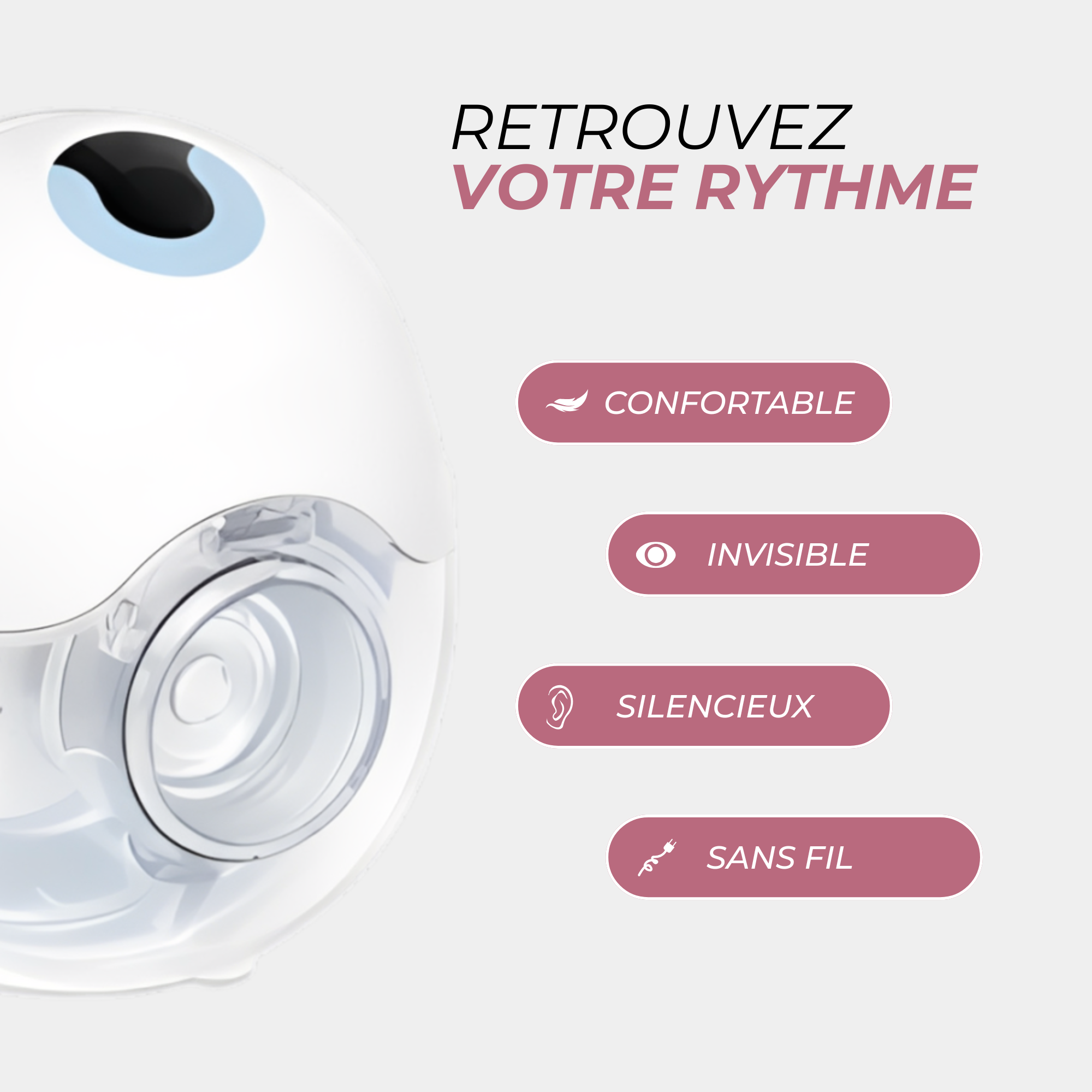 Tire-lait électrique portable mains libres faible bruit